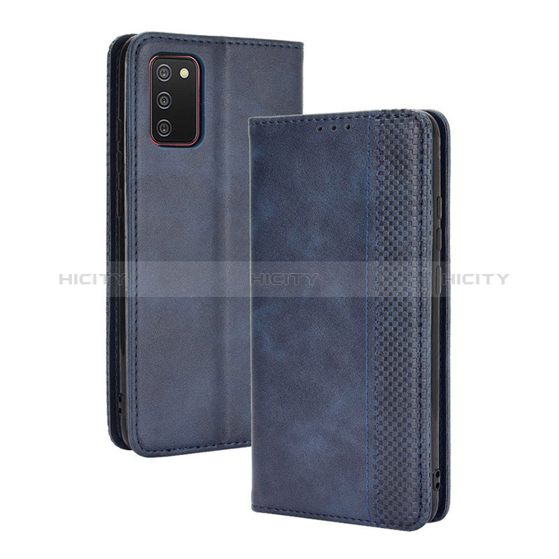 Handytasche Stand Schutzhülle Flip Leder Hülle BY4 für Samsung Galaxy A02s Blau