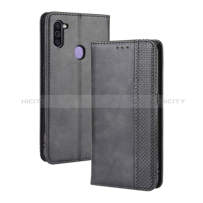 Handytasche Stand Schutzhülle Flip Leder Hülle BY4 für Samsung Galaxy A11 Schwarz