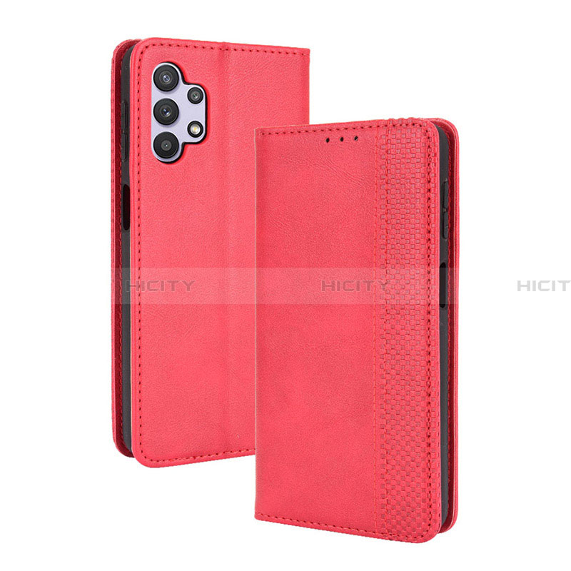 Handytasche Stand Schutzhülle Flip Leder Hülle BY4 für Samsung Galaxy A32 5G Rot Plus