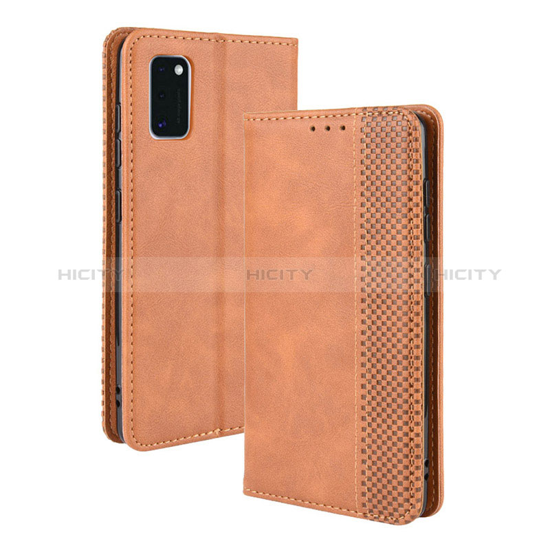 Handytasche Stand Schutzhülle Flip Leder Hülle BY4 für Samsung Galaxy A41 Braun