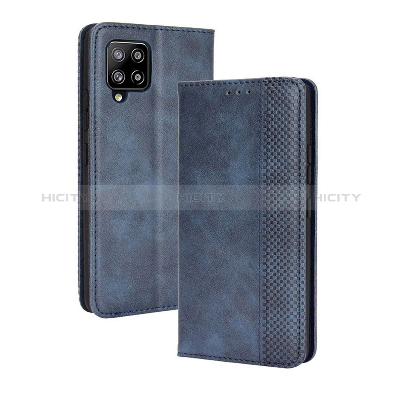 Handytasche Stand Schutzhülle Flip Leder Hülle BY4 für Samsung Galaxy A42 5G Blau