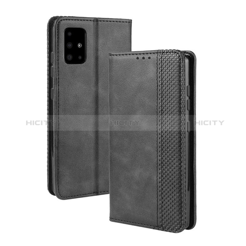 Handytasche Stand Schutzhülle Flip Leder Hülle BY4 für Samsung Galaxy A51 4G Schwarz