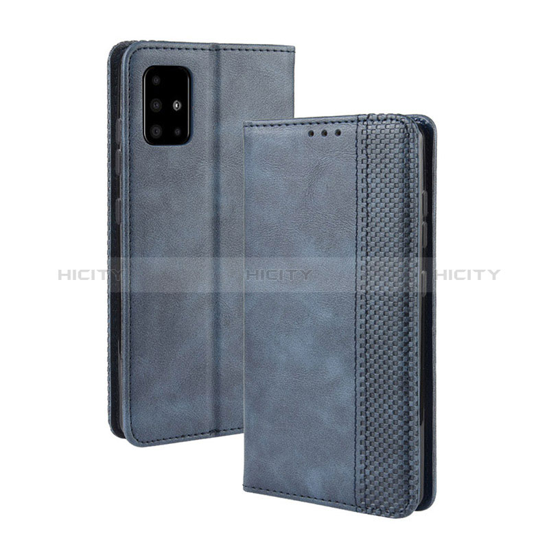 Handytasche Stand Schutzhülle Flip Leder Hülle BY4 für Samsung Galaxy A51 5G Blau Plus