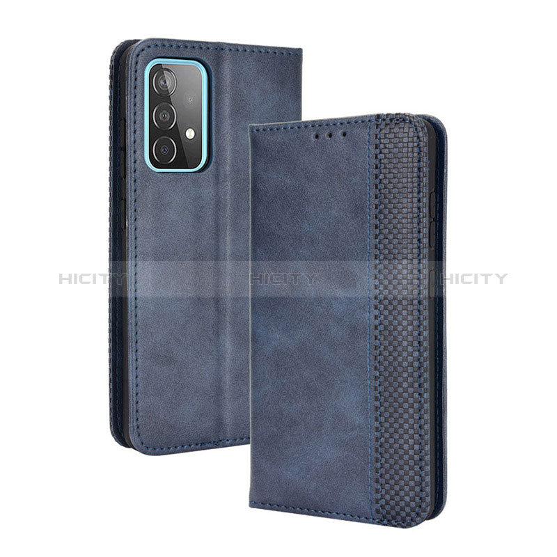 Handytasche Stand Schutzhülle Flip Leder Hülle BY4 für Samsung Galaxy A52s 5G Blau Plus