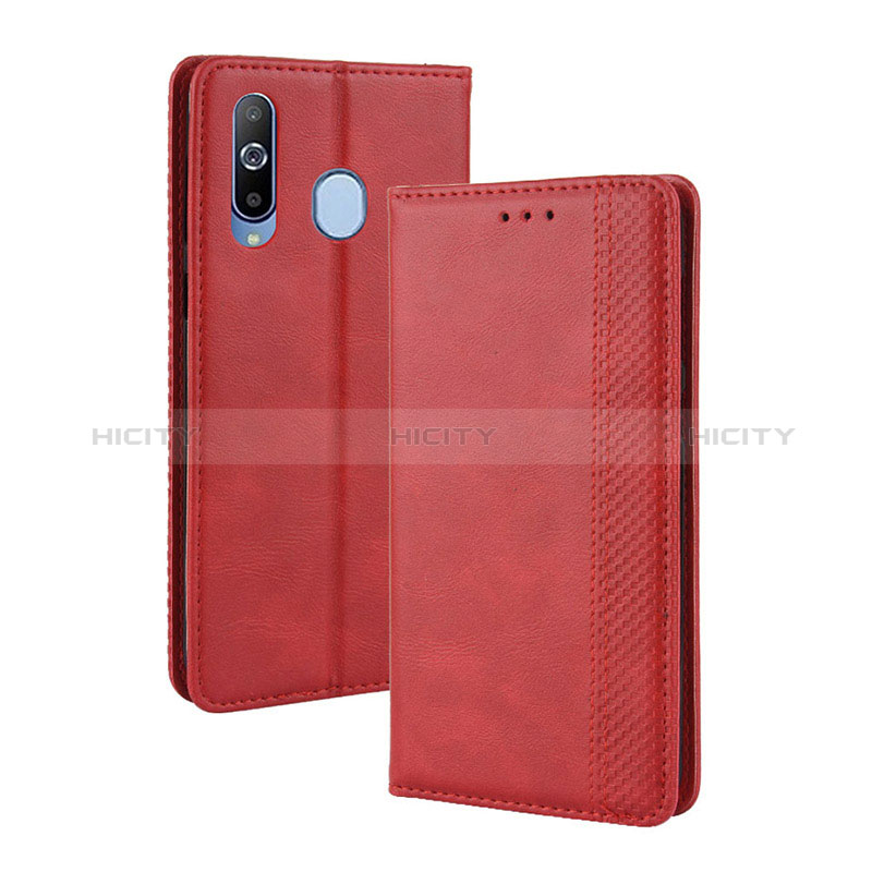 Handytasche Stand Schutzhülle Flip Leder Hülle BY4 für Samsung Galaxy A60 Rot