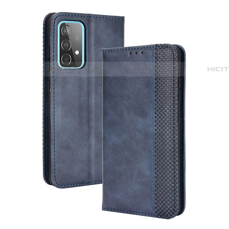 Handytasche Stand Schutzhülle Flip Leder Hülle BY4 für Samsung Galaxy A72 4G Blau