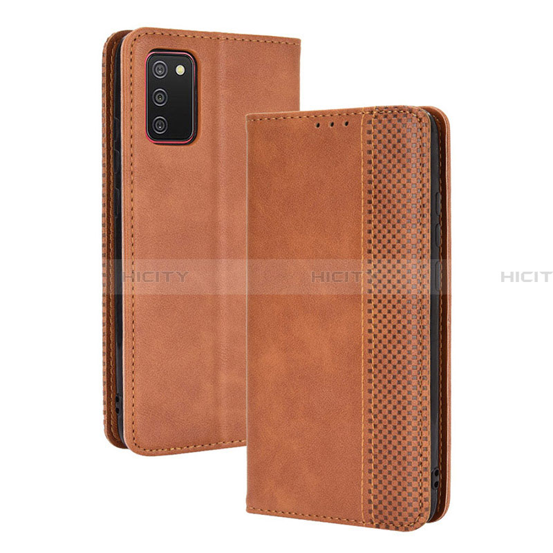 Handytasche Stand Schutzhülle Flip Leder Hülle BY4 für Samsung Galaxy F02S SM-E025F Braun