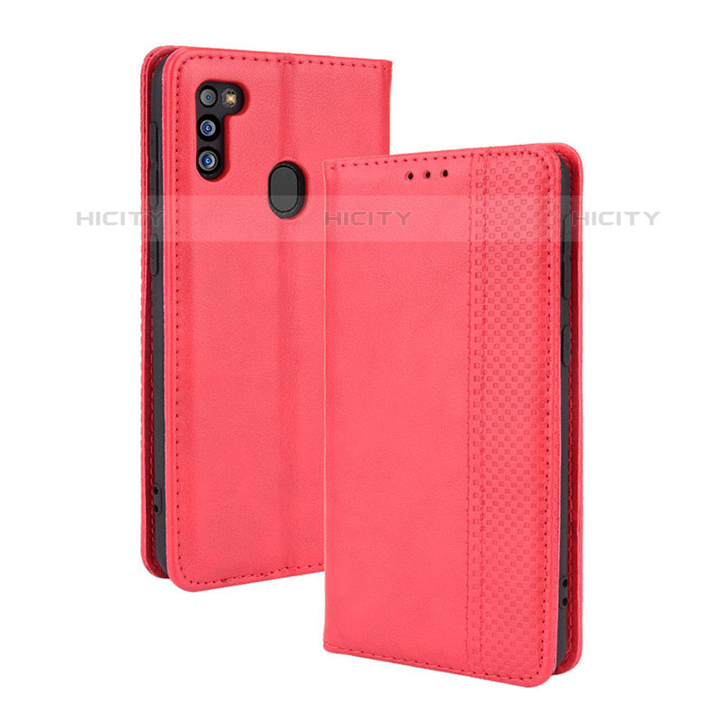 Handytasche Stand Schutzhülle Flip Leder Hülle BY4 für Samsung Galaxy M21 (2021) Rot