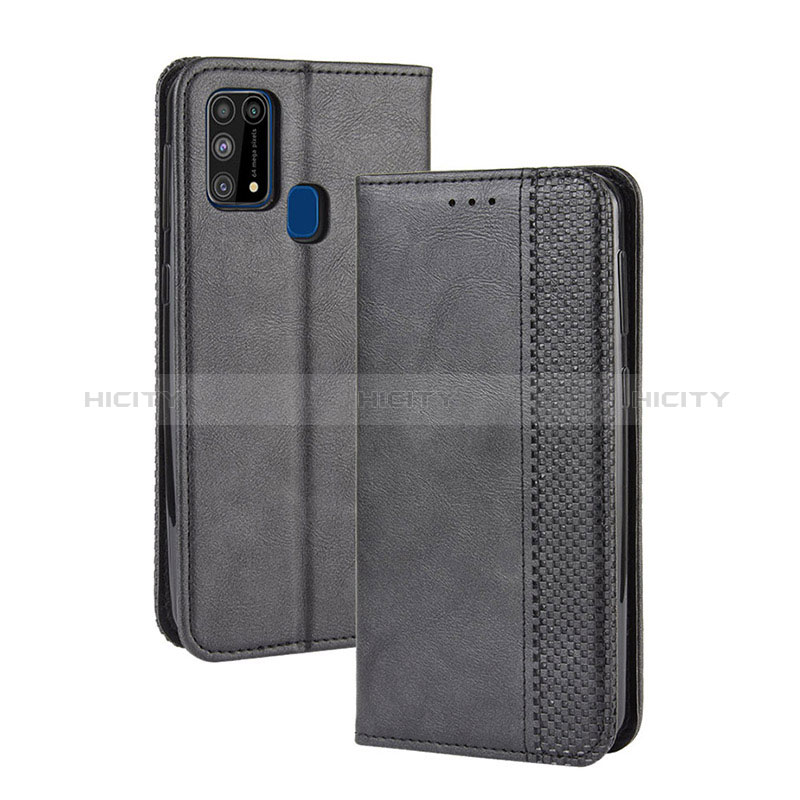 Handytasche Stand Schutzhülle Flip Leder Hülle BY4 für Samsung Galaxy M21s Schwarz