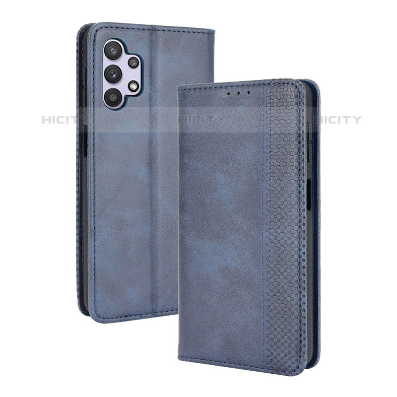 Handytasche Stand Schutzhülle Flip Leder Hülle BY4 für Samsung Galaxy M32 5G Blau