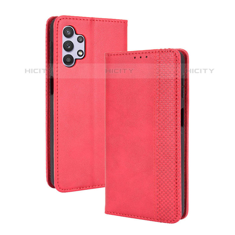 Handytasche Stand Schutzhülle Flip Leder Hülle BY4 für Samsung Galaxy M32 5G Rot Plus