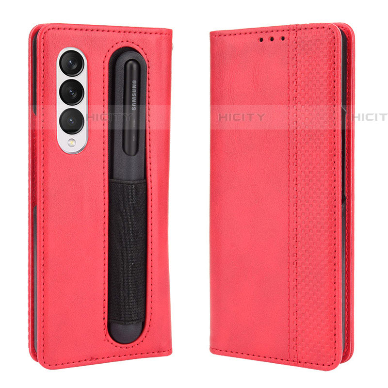 Handytasche Stand Schutzhülle Flip Leder Hülle BY4 für Samsung Galaxy Z Fold4 5G Rot