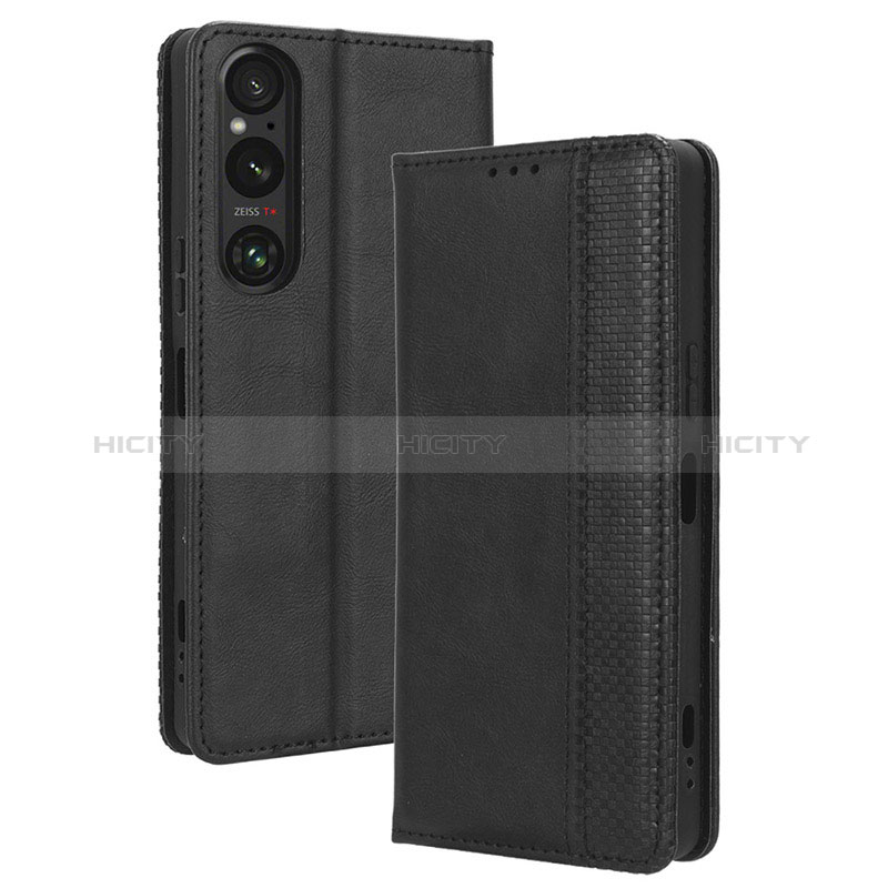 Handytasche Stand Schutzhülle Flip Leder Hülle BY4 für Sony Xperia 1 V groß