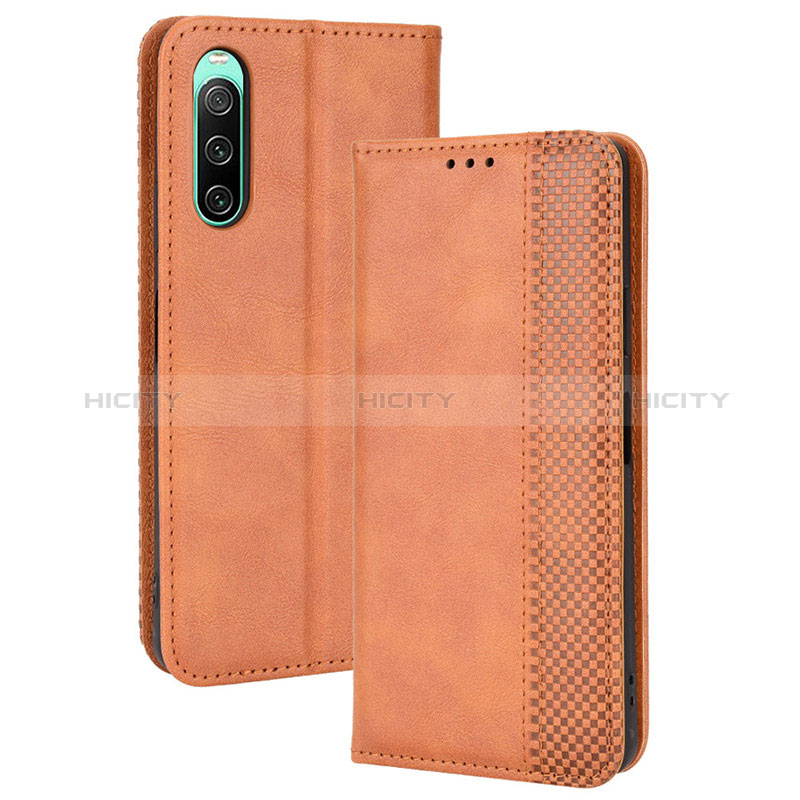 Handytasche Stand Schutzhülle Flip Leder Hülle BY4 für Sony Xperia 10 IV SO-52C groß