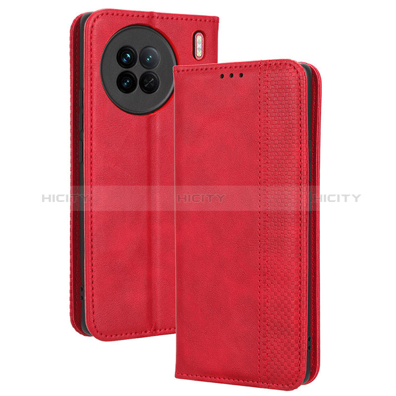 Handytasche Stand Schutzhülle Flip Leder Hülle BY4 für Vivo X90 5G Rot