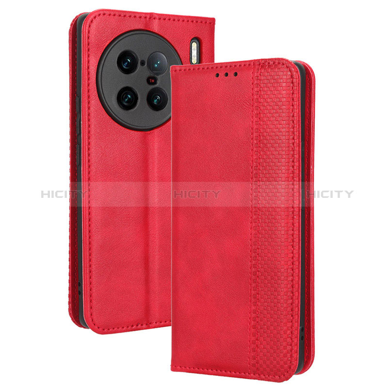 Handytasche Stand Schutzhülle Flip Leder Hülle BY4 für Vivo X90 Pro+ Plus 5G Rot Plus