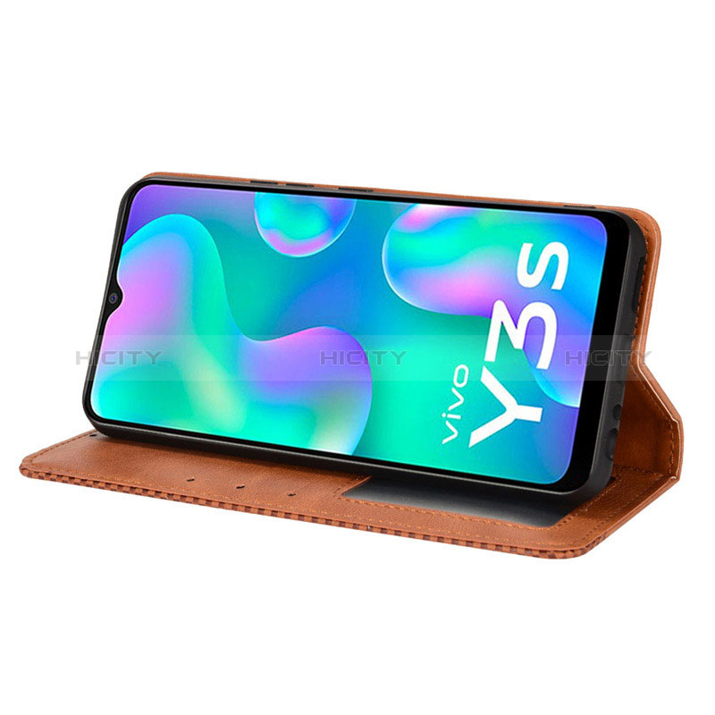 Handytasche Stand Schutzhülle Flip Leder Hülle BY4 für Vivo Y3s (2021) groß