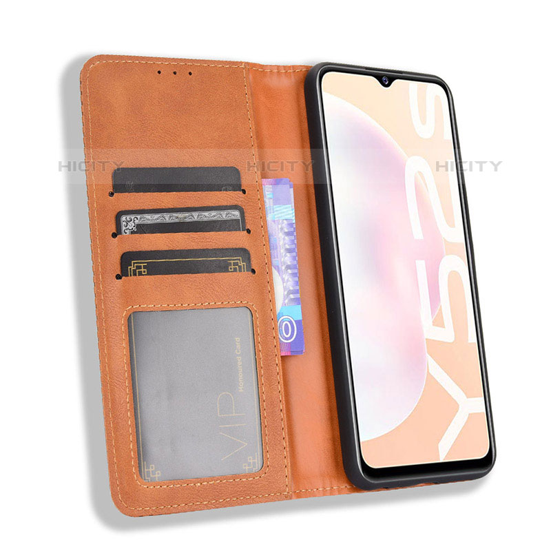 Handytasche Stand Schutzhülle Flip Leder Hülle BY4 für Vivo Y52s 5G groß