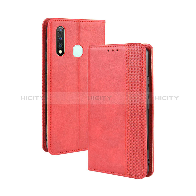 Handytasche Stand Schutzhülle Flip Leder Hülle BY4 für Vivo Y5s Rot