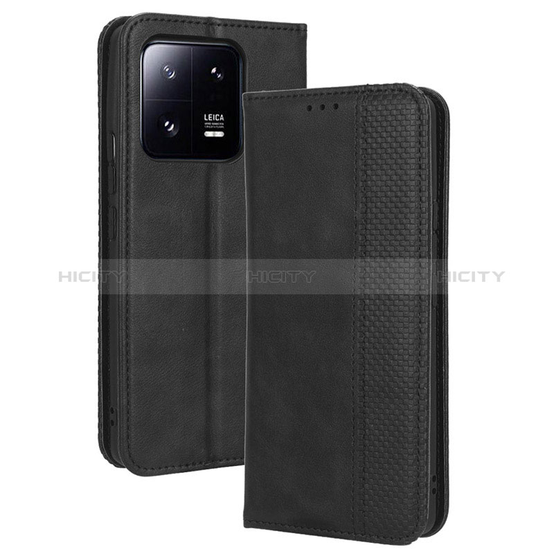 Handytasche Stand Schutzhülle Flip Leder Hülle BY4 für Xiaomi Mi 13 5G Schwarz Plus