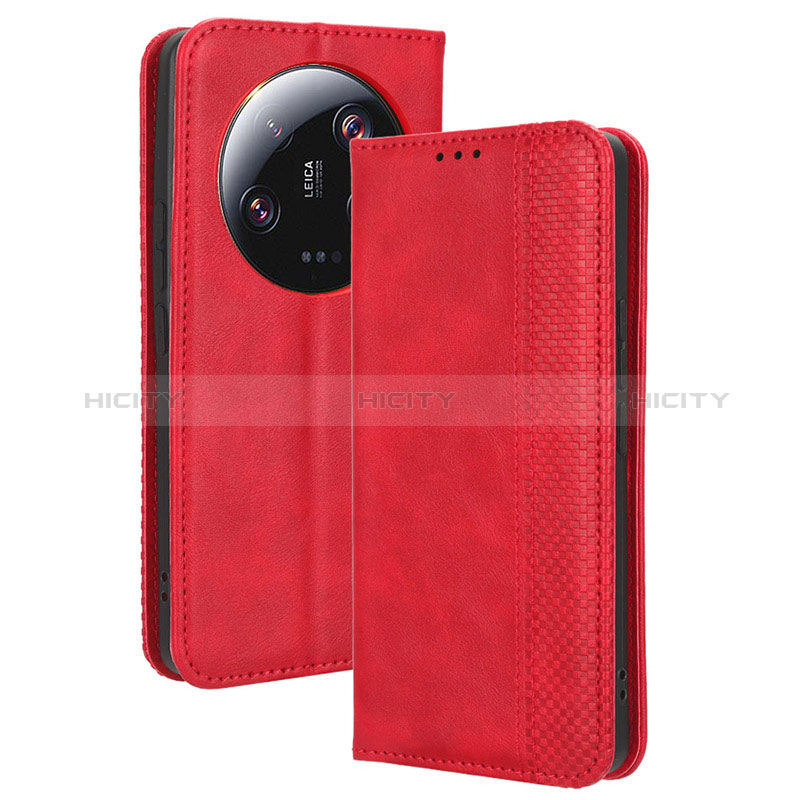 Handytasche Stand Schutzhülle Flip Leder Hülle BY4 für Xiaomi Mi 13 Ultra 5G Rot Plus