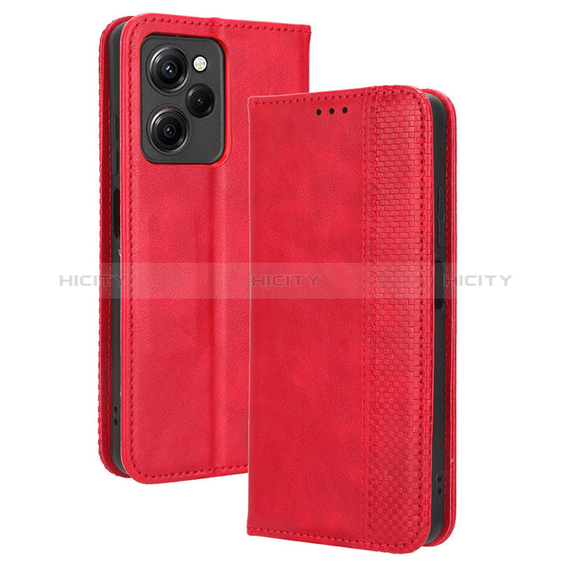 Handytasche Stand Schutzhülle Flip Leder Hülle BY4 für Xiaomi Poco X5 Pro 5G Rot Plus