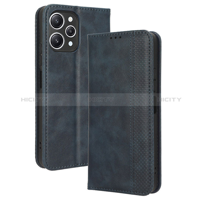 Handytasche Stand Schutzhülle Flip Leder Hülle BY4 für Xiaomi Redmi 12 4G Blau