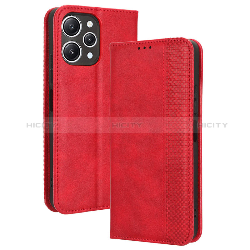 Handytasche Stand Schutzhülle Flip Leder Hülle BY4 für Xiaomi Redmi 12 4G Rot Plus