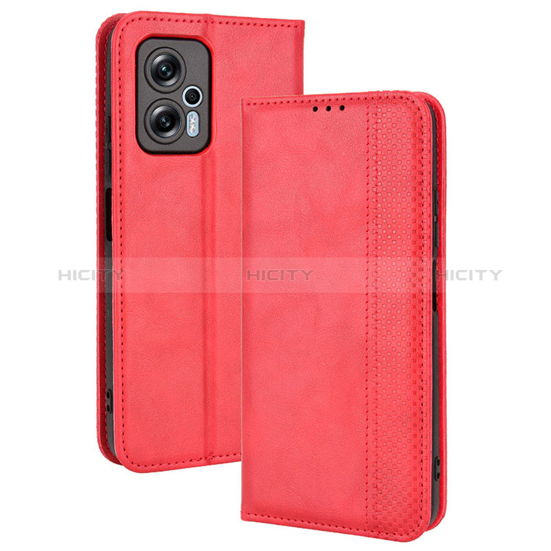 Handytasche Stand Schutzhülle Flip Leder Hülle BY4 für Xiaomi Redmi Note 11T Pro+ Plus 5G Rot Plus