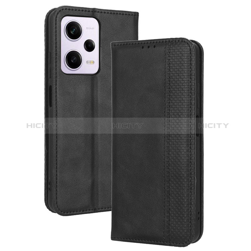 Handytasche Stand Schutzhülle Flip Leder Hülle BY4 für Xiaomi Redmi Note 12 Pro+ Plus 5G Schwarz Plus