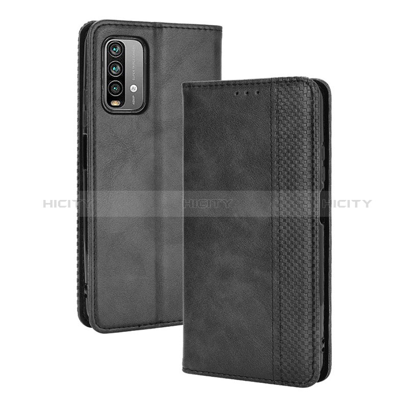 Handytasche Stand Schutzhülle Flip Leder Hülle BY4 für Xiaomi Redmi Note 9 4G Schwarz