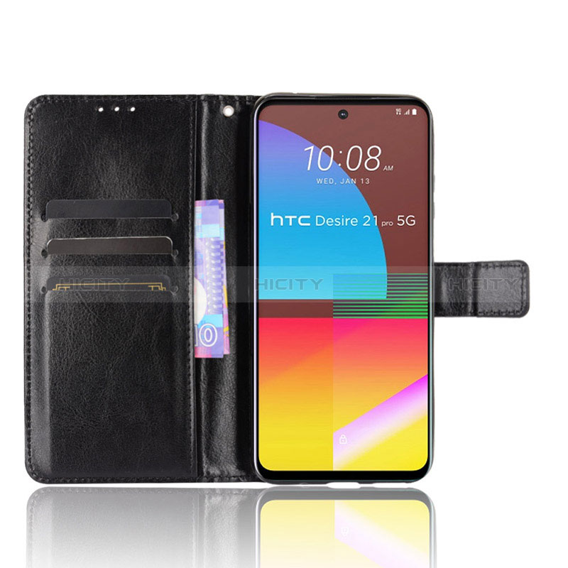 Handytasche Stand Schutzhülle Flip Leder Hülle BY5 für HTC Desire 21 Pro 5G groß