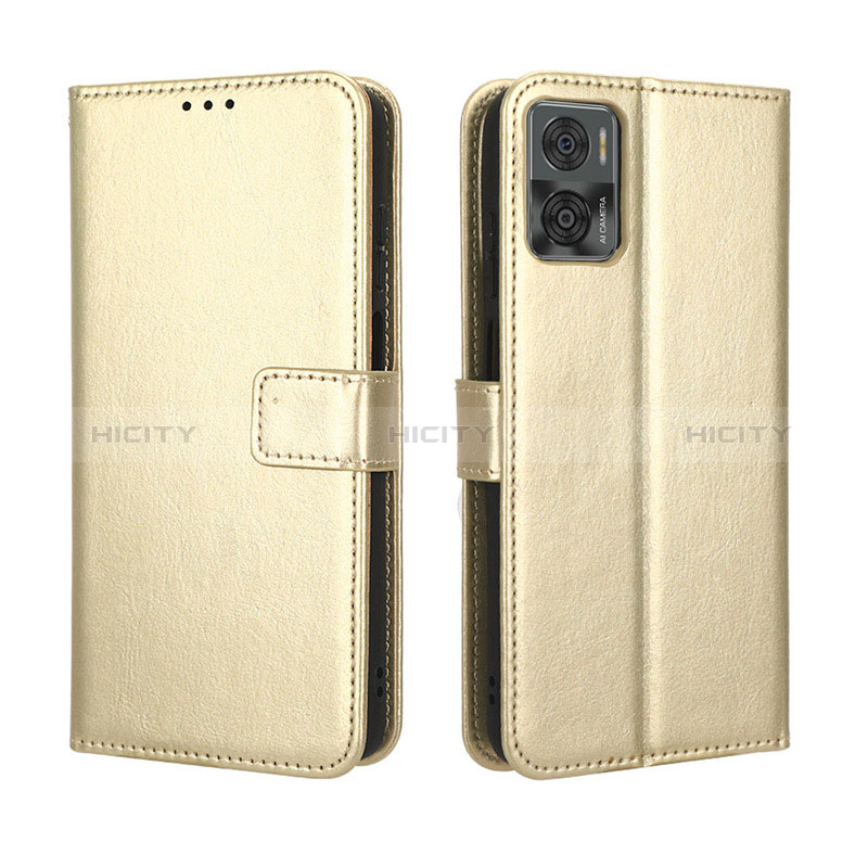 Handytasche Stand Schutzhülle Flip Leder Hülle BY5 für Motorola Moto E22 Gold