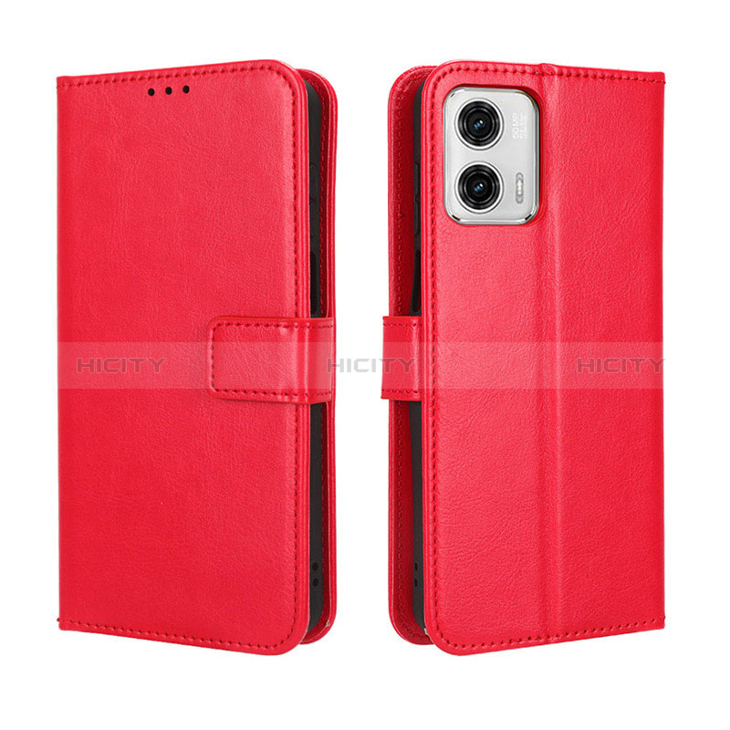 Handytasche Stand Schutzhülle Flip Leder Hülle BY5 für Motorola Moto G53j 5G Rot