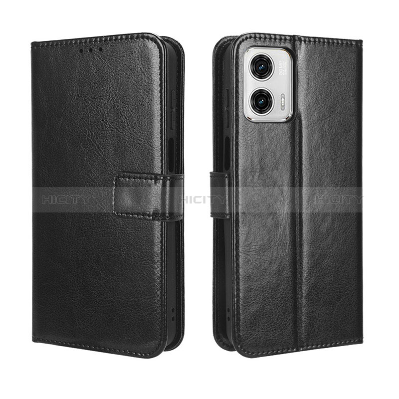 Handytasche Stand Schutzhülle Flip Leder Hülle BY5 für Motorola Moto G73 5G Schwarz