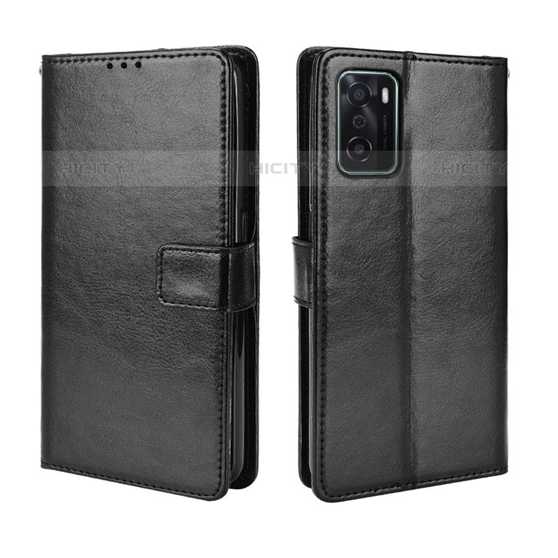 Handytasche Stand Schutzhülle Flip Leder Hülle BY5 für Oppo A55S 5G Schwarz