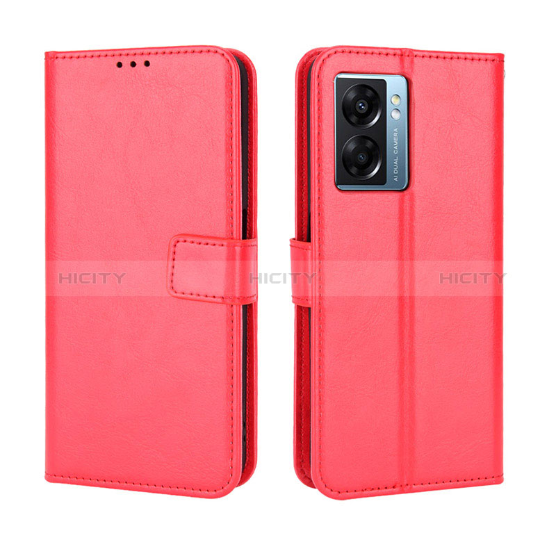 Handytasche Stand Schutzhülle Flip Leder Hülle BY5 für Oppo A56S 5G Rot