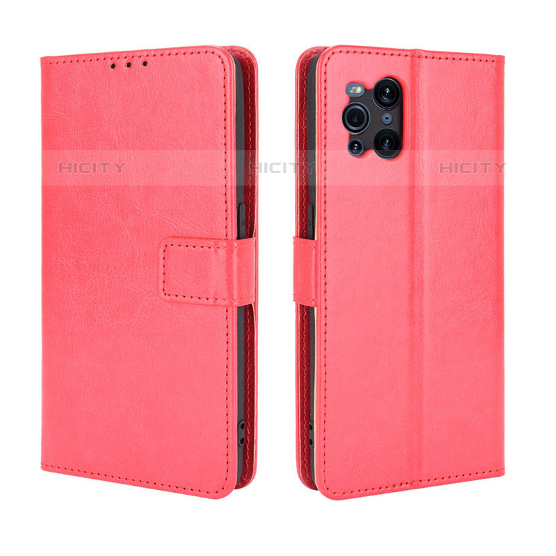 Handytasche Stand Schutzhülle Flip Leder Hülle BY5 für Oppo Find X3 Pro 5G Rot