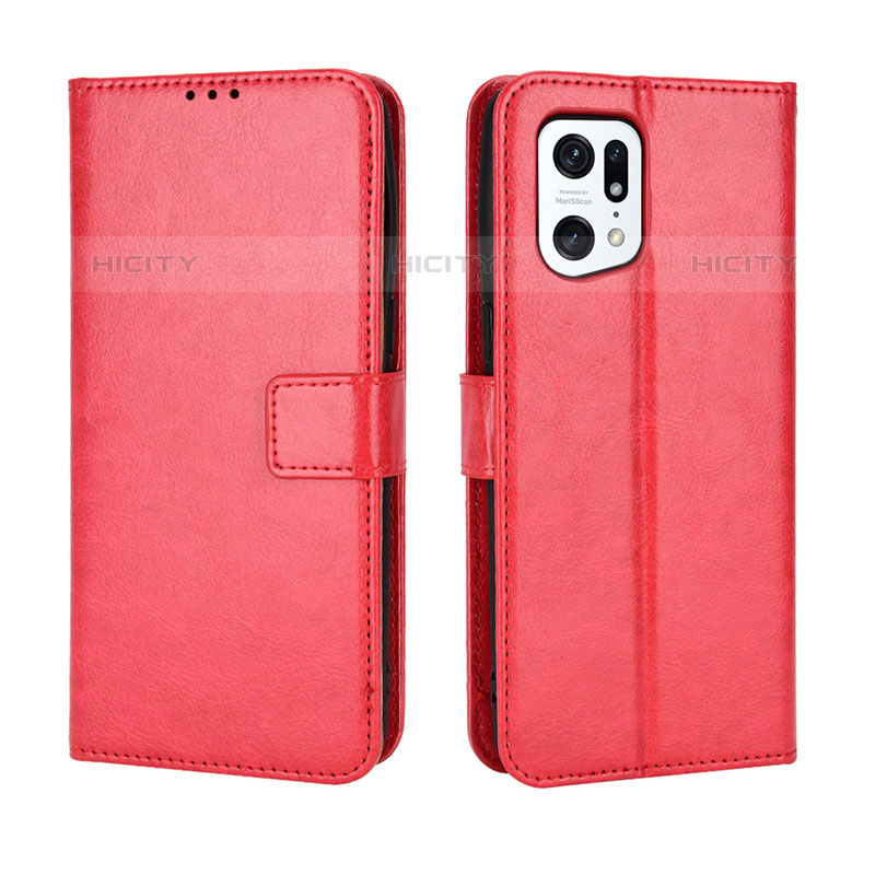 Handytasche Stand Schutzhülle Flip Leder Hülle BY5 für Oppo Find X5 Pro 5G Rot