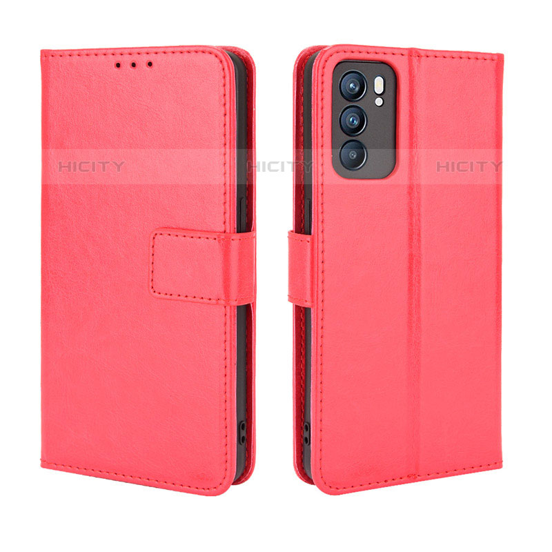 Handytasche Stand Schutzhülle Flip Leder Hülle BY5 für Oppo Reno6 5G Rot