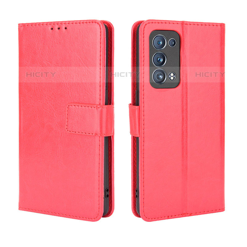 Handytasche Stand Schutzhülle Flip Leder Hülle BY5 für Oppo Reno6 Pro 5G Rot