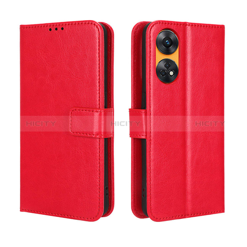 Handytasche Stand Schutzhülle Flip Leder Hülle BY5 für Oppo Reno8 T 4G Rot