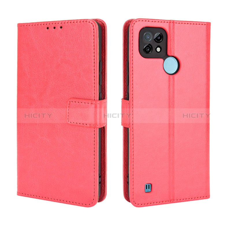 Handytasche Stand Schutzhülle Flip Leder Hülle BY5 für Realme C21 Rot Plus