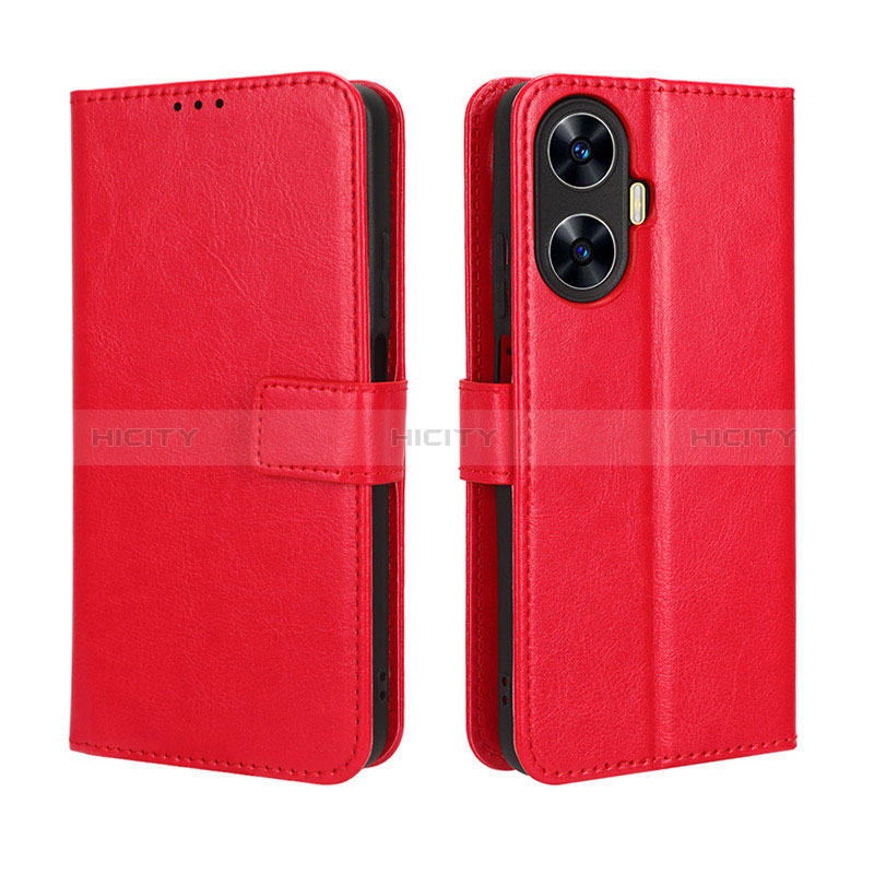 Handytasche Stand Schutzhülle Flip Leder Hülle BY5 für Realme C55 Rot Plus