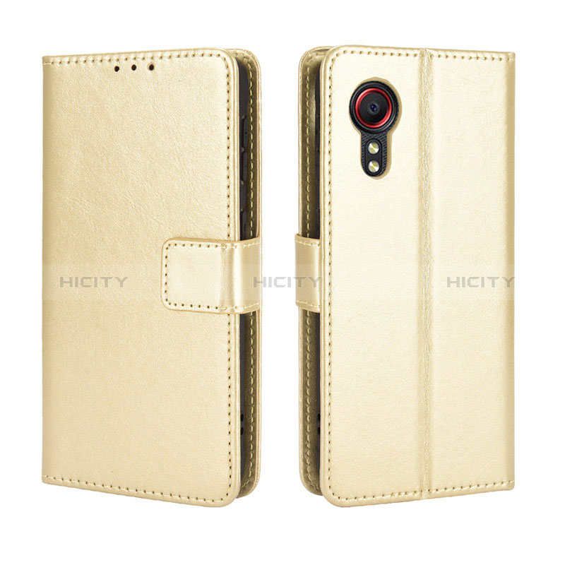 Handytasche Stand Schutzhülle Flip Leder Hülle BY5 für Samsung Galaxy XCover 5 SM-G525F Gold