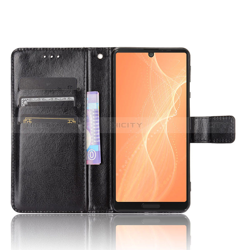 Handytasche Stand Schutzhülle Flip Leder Hülle BY5 für Sharp Aquos Sense5G groß