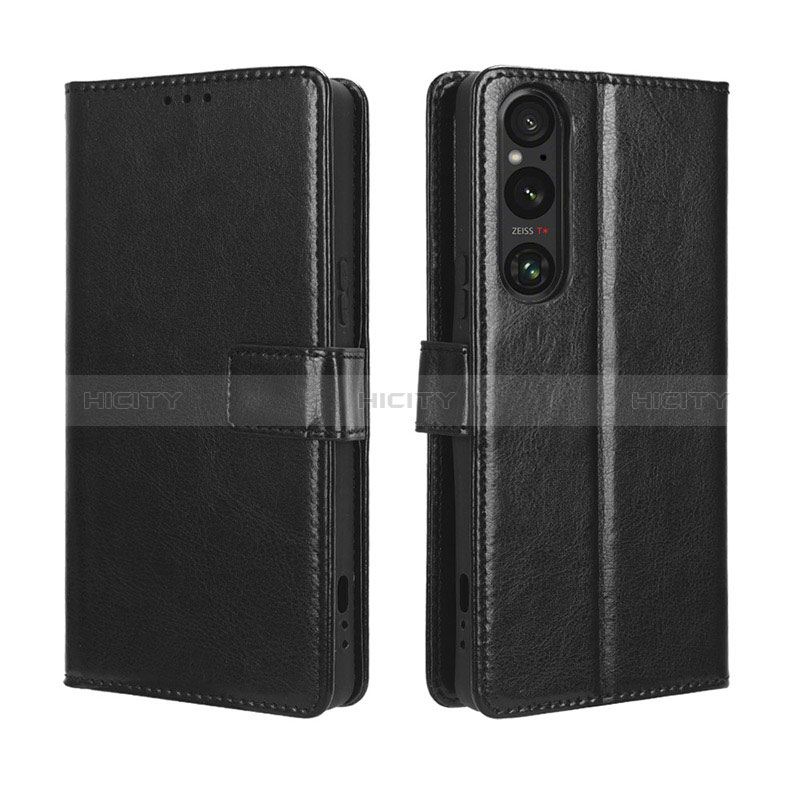 Handytasche Stand Schutzhülle Flip Leder Hülle BY5 für Sony Xperia 1 V Schwarz Plus