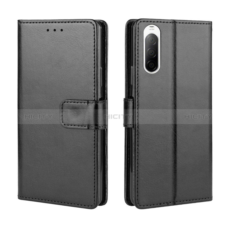 Handytasche Stand Schutzhülle Flip Leder Hülle BY5 für Sony Xperia 10 II Schwarz Plus