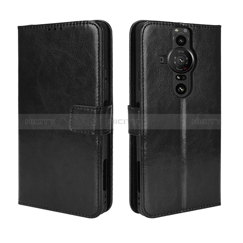 Handytasche Stand Schutzhülle Flip Leder Hülle BY5 für Sony Xperia PRO-I Schwarz