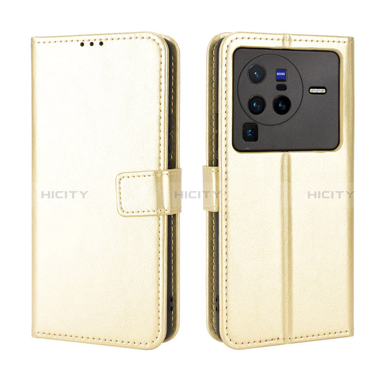 Handytasche Stand Schutzhülle Flip Leder Hülle BY5 für Vivo X80 Pro 5G Gold